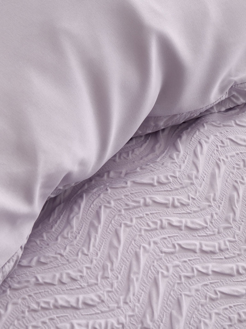 Catherine Lansfield lilac heatset wave duvet cover set - British product