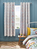 Catherine Lansfield Blue Digger Dreams fully reversible curtains 168x183cm, imported from the UK