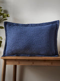 Pineapple Elephant Navy Jaipur Chunky Waffle Cotton Cushion