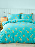 Catherine Lansfield Aqua Havin A Giraffe reversible duvet cover set - British product