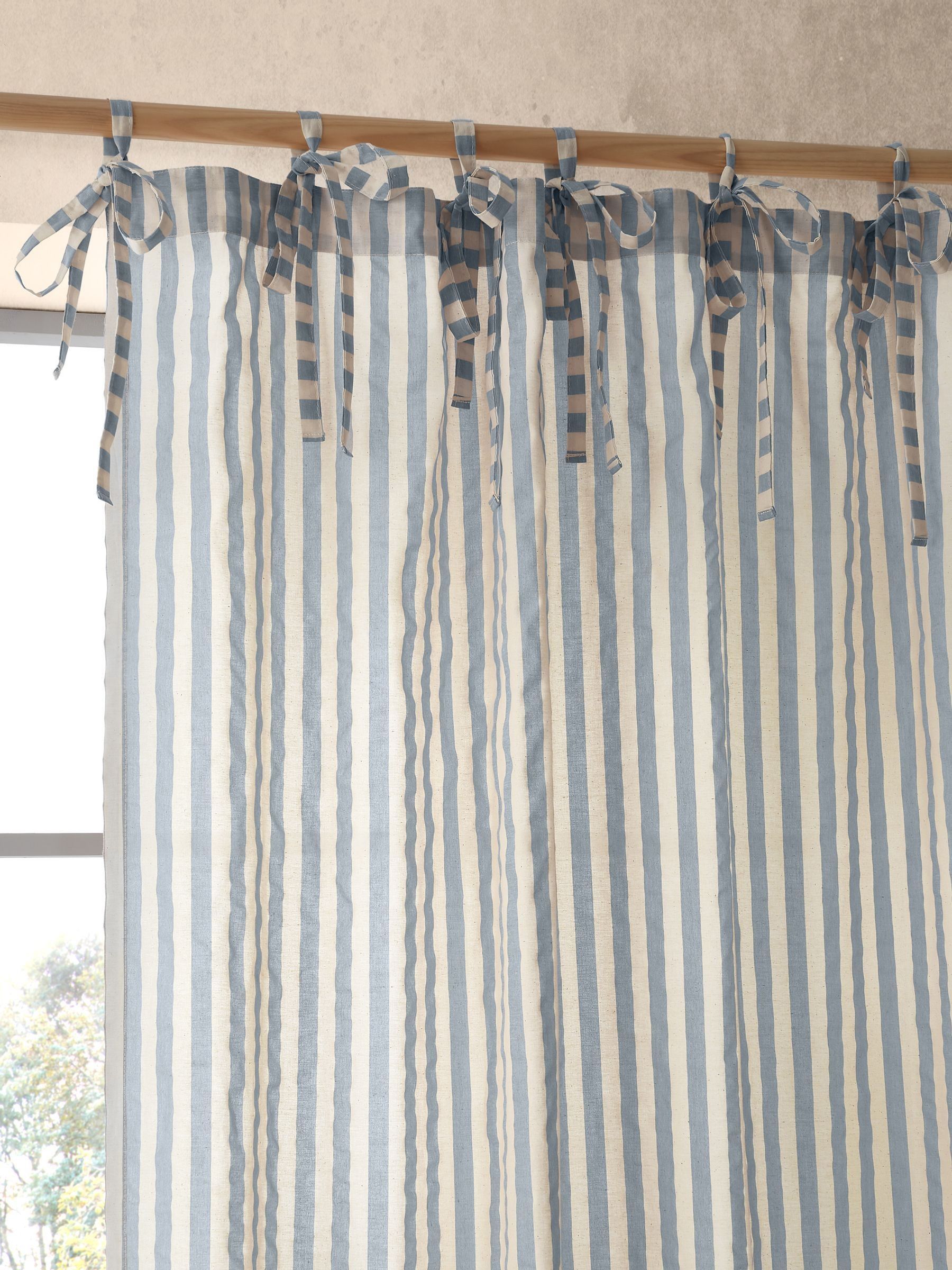 Pineapple Elephant blue Zanzibar voile curtains 140x183cm (British brand)