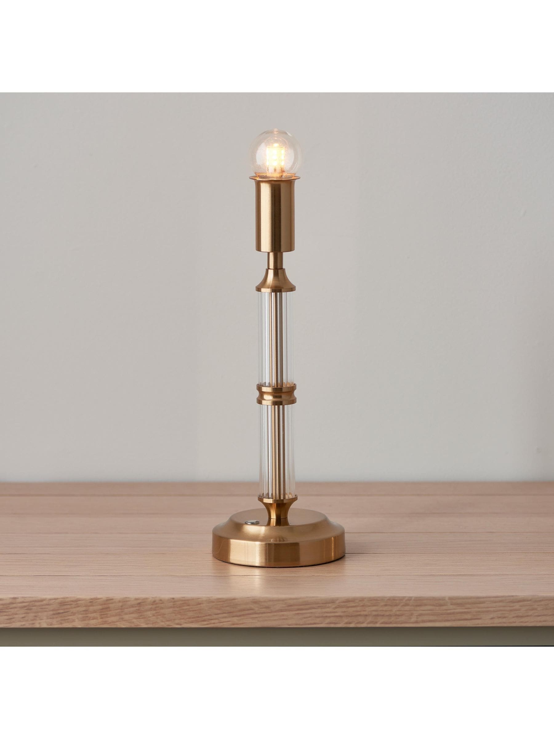 Gallery Home Brass Morton rechargeable table lamp (British brand)
