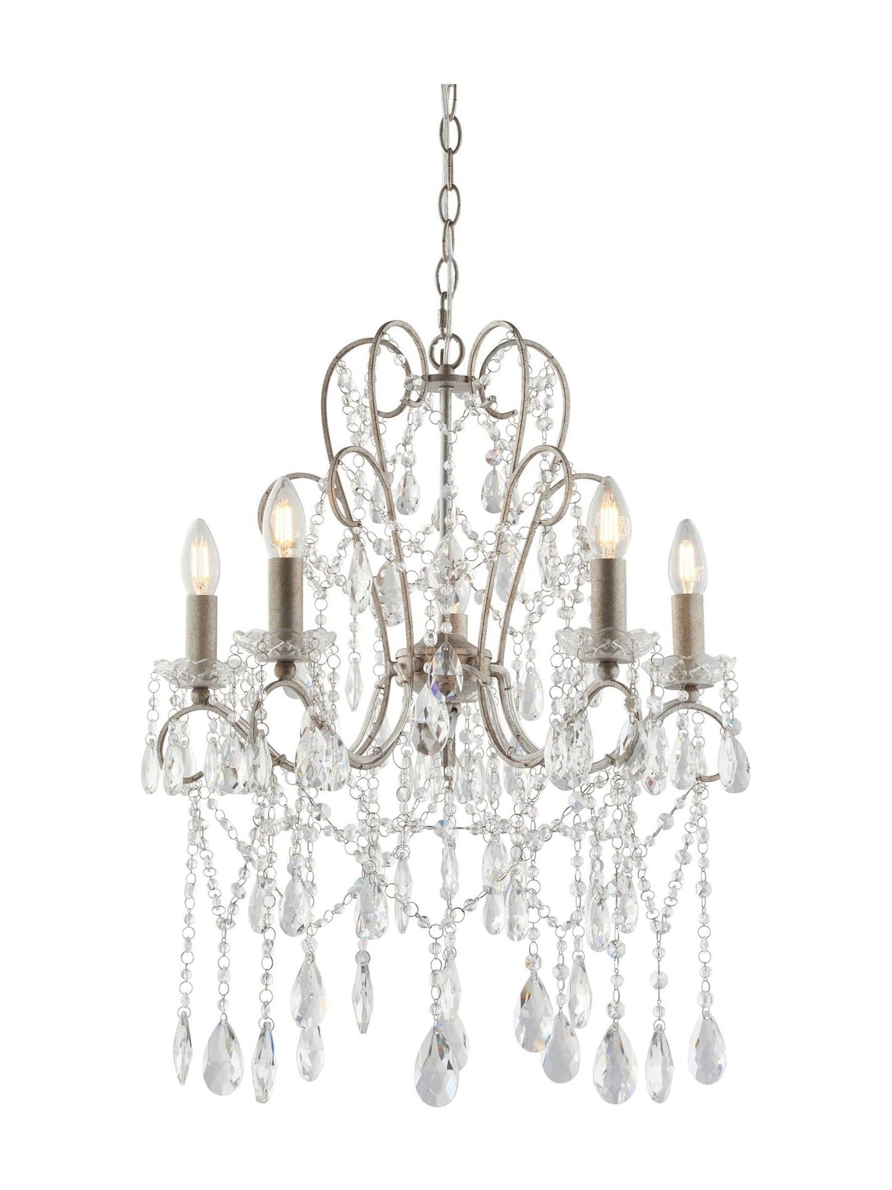 Gallery Home aged silver cut glass pendant ceiling light 5-light (British brand)
