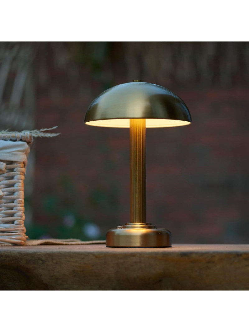 Gallery Home warm brass Bridport rechargeable table lamp - British product