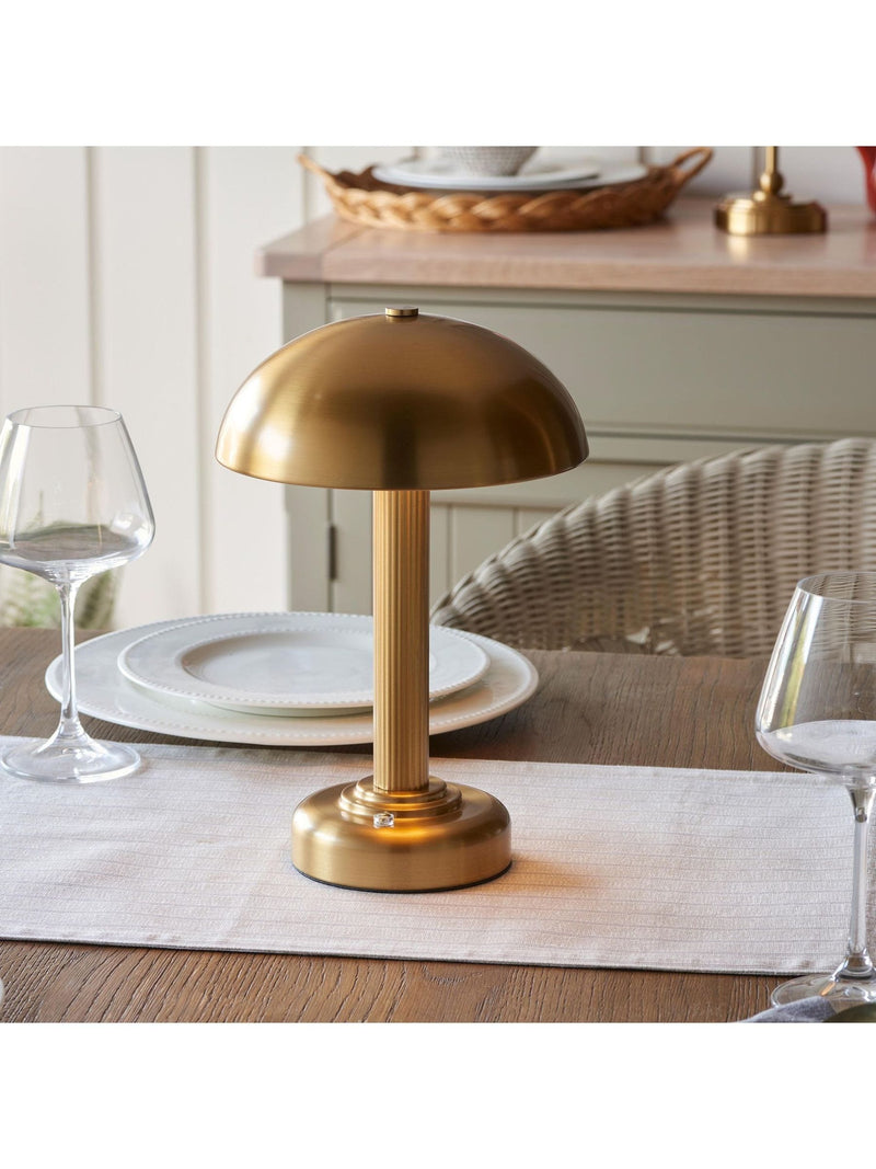 Gallery Home warm brass Bridport rechargeable table lamp - British product