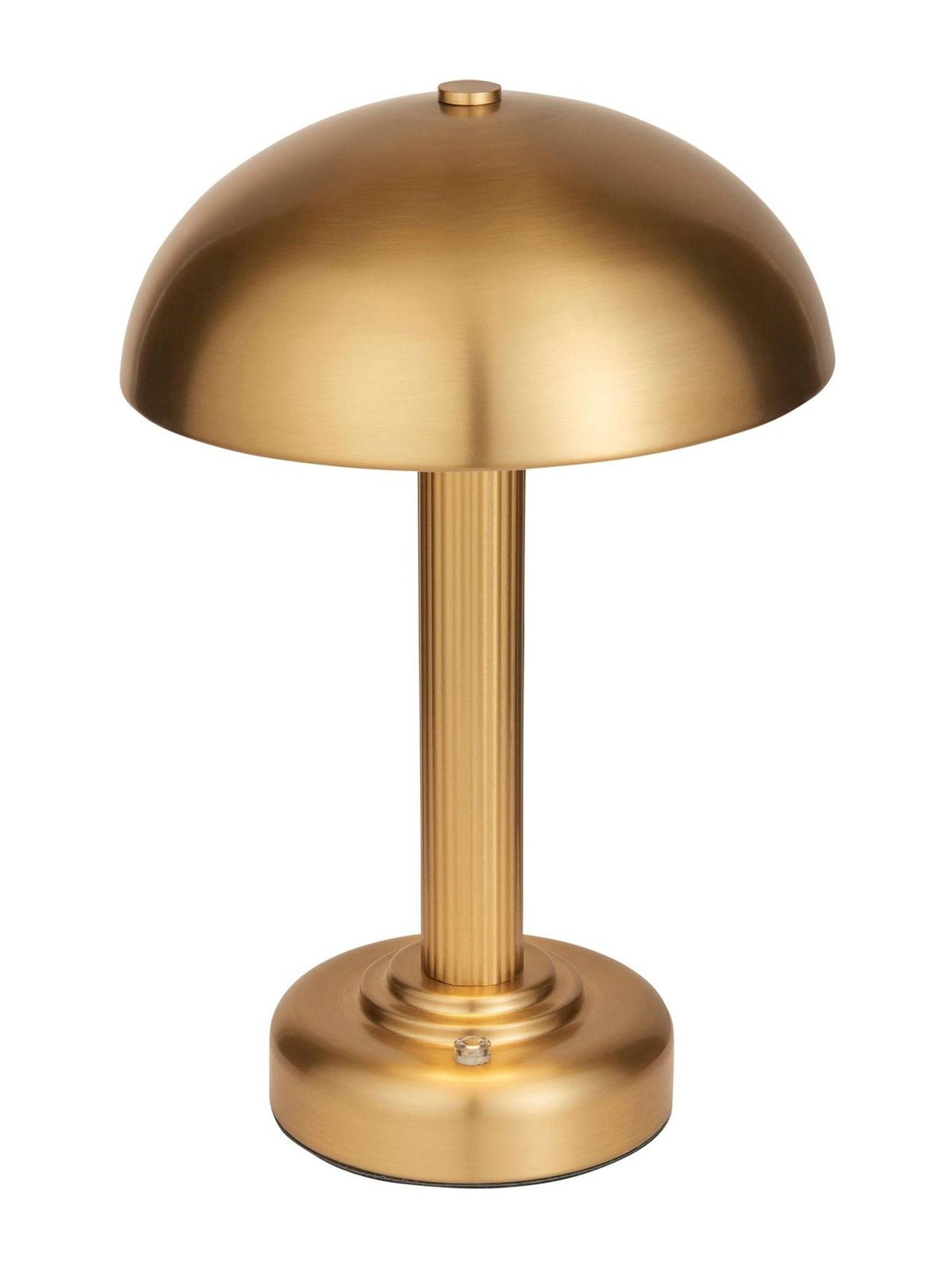 Gallery Home warm brass Bridport rechargeable table lamp - British product