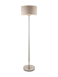 Gallery Home brushed chrome floor lamp linen shade - British product