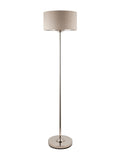 Gallery Home brushed chrome floor lamp linen shade - British product
