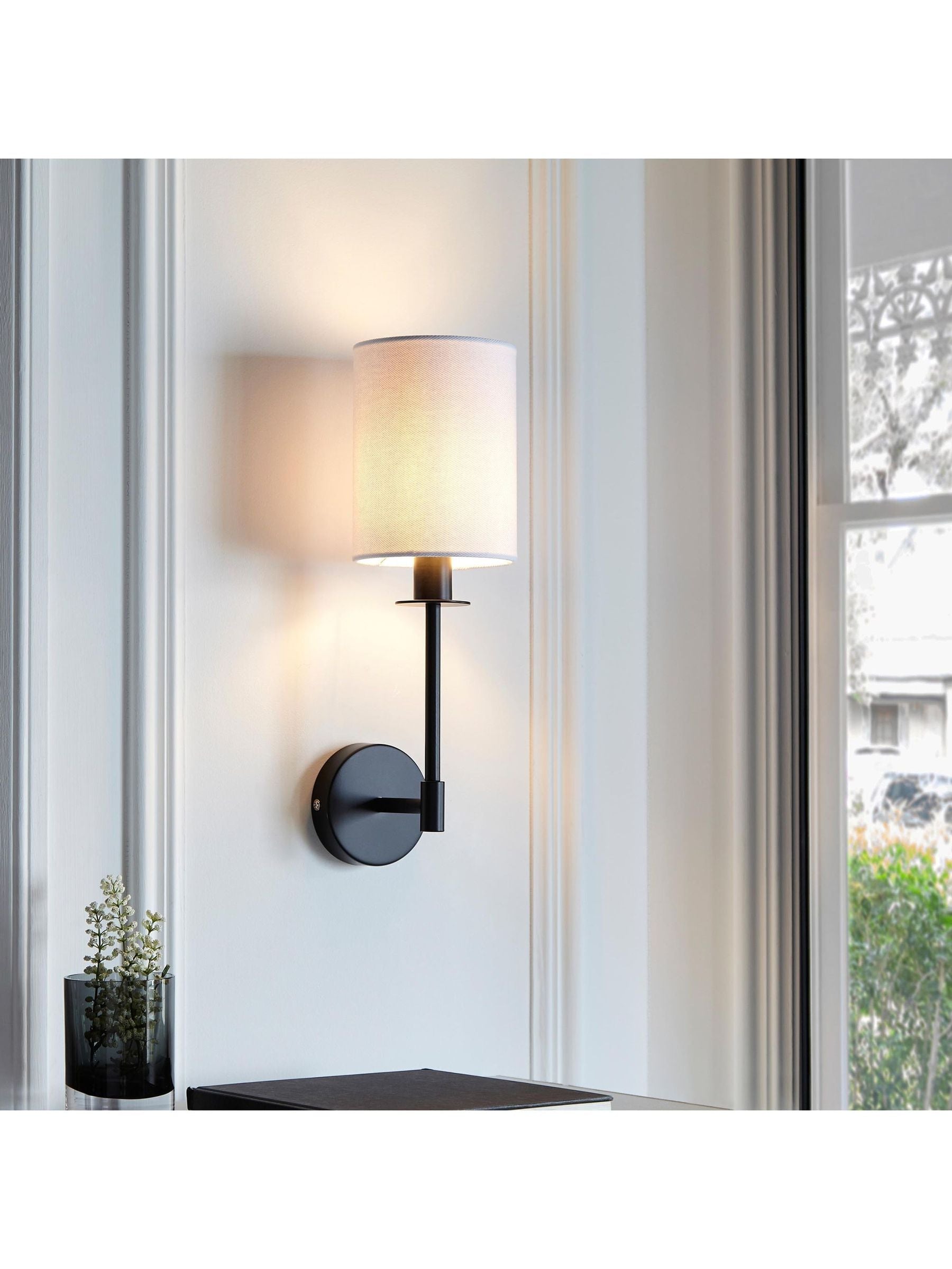 Gallery Home black Sancerre wall light 40.5cm, UK version