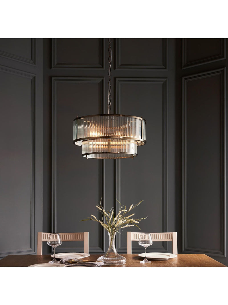Gallery Home antique brass pendant light 5-light, UK version