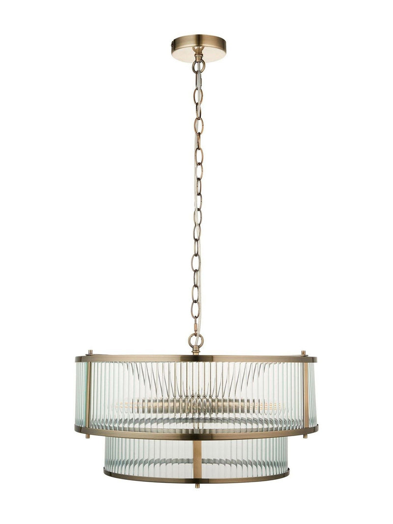 Gallery Home antique brass pendant light 5-light, UK version