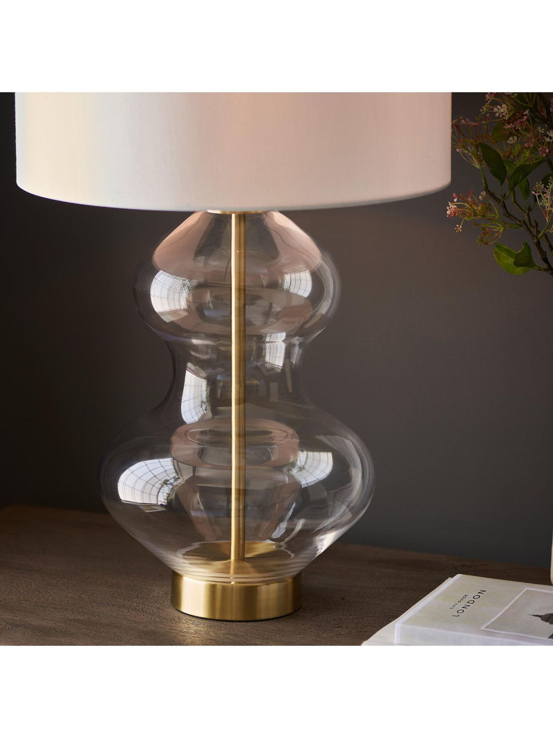 Gallery Home Bright Nickel Kelda shaped table lamp, UK version