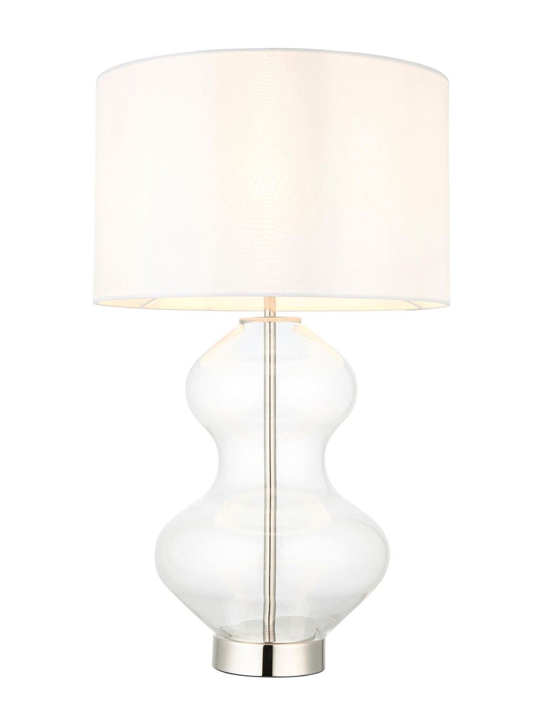Gallery Home Bright Nickel Kelda shaped table lamp, UK version