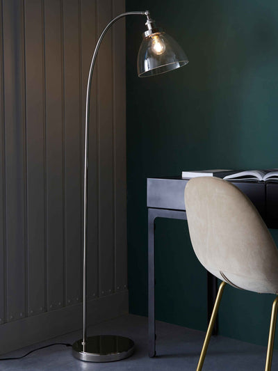 Next Gallery Home Hansen Floor Lamp, Bright Nickel- Buy online at McGrocer