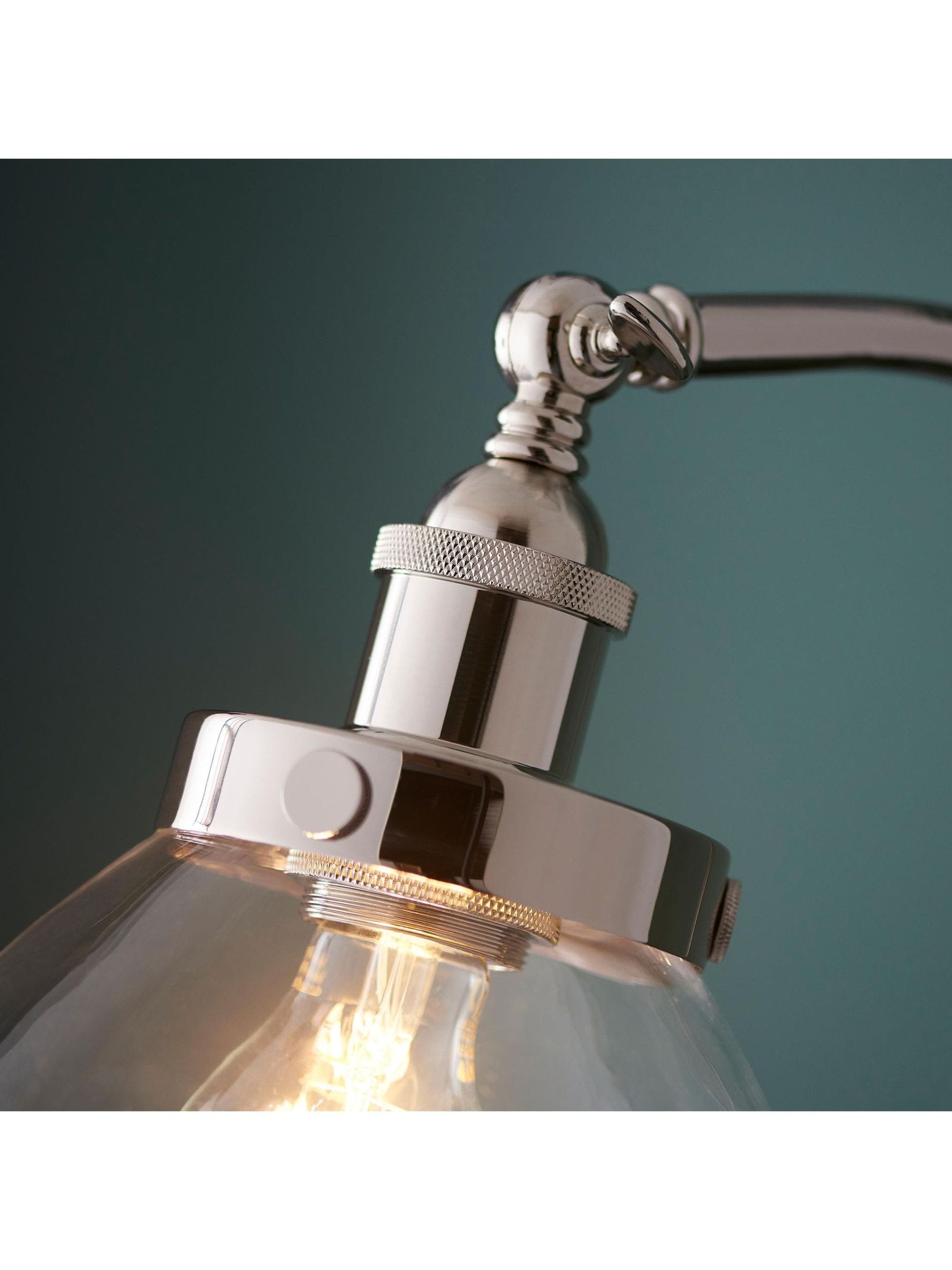 Gallery Home bright nickel Hansen floor lamp (British brand)