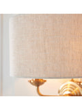 Gallery Home Vintage Brass Highclere Wall Light with linen shade, UK version