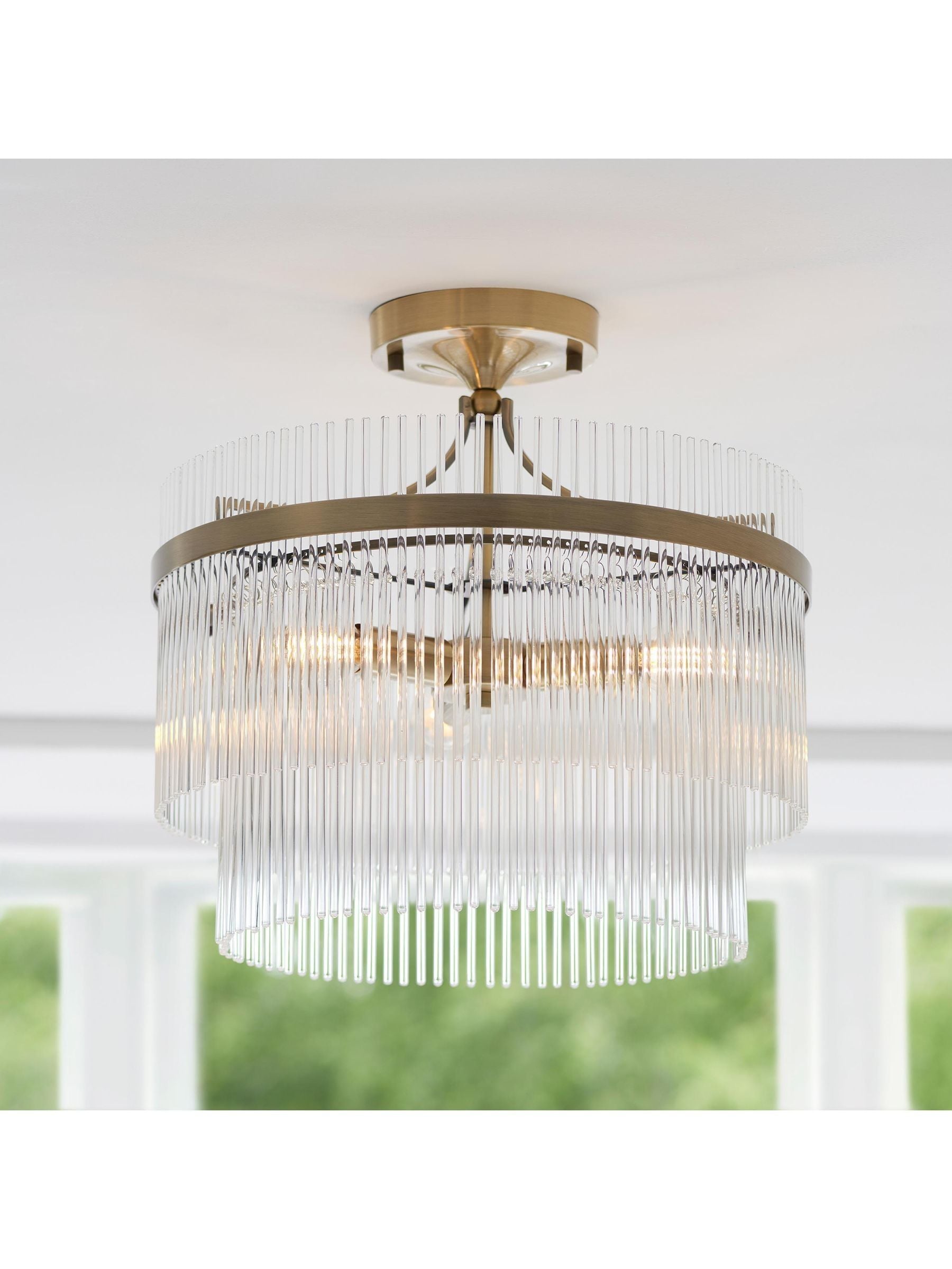 Gallery Home antique brass Marietta ceiling light 40cm (British brand)