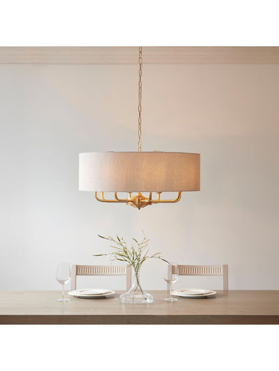 Next Gallery Home Vintage Brass Highclere 8 Pendant Ceiling Light- Buy online at McGrocer