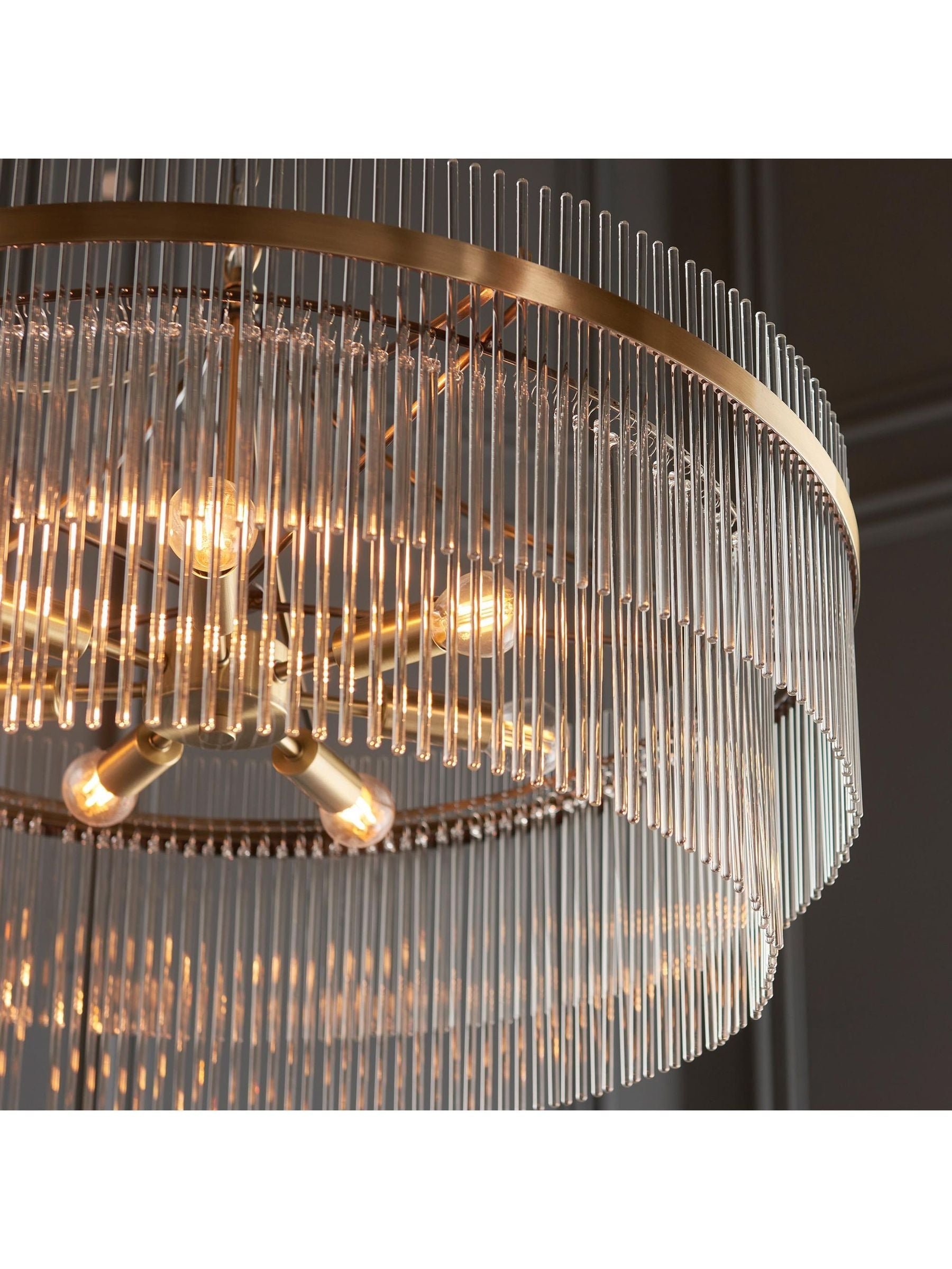 Gallery Home Marietta large pendant ceiling light in antique brass (British brand)