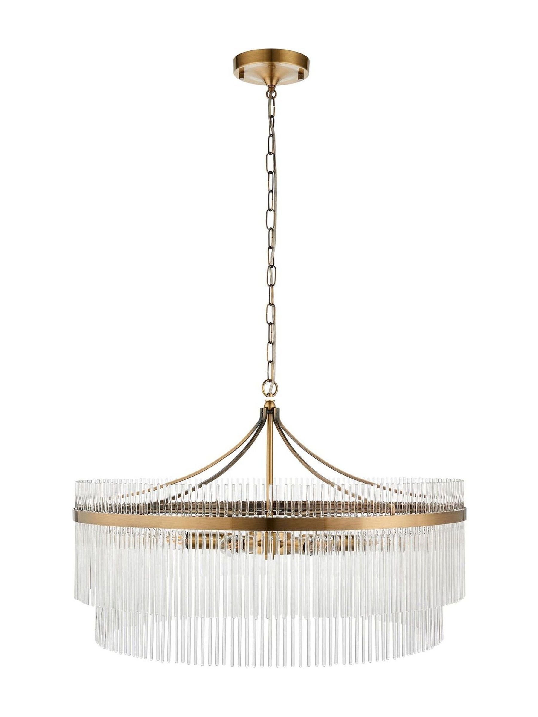 Gallery Home Marietta large pendant ceiling light in antique brass (British brand)