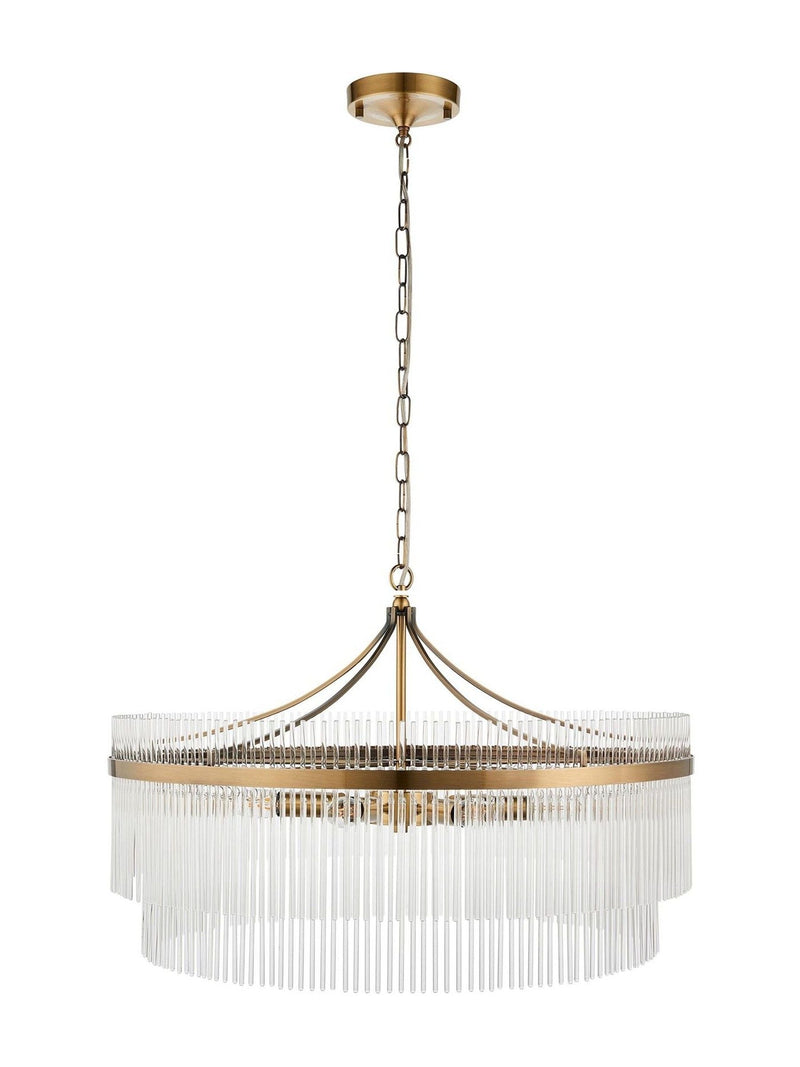 Gallery Home Marietta large pendant ceiling light in antique brass (British brand)