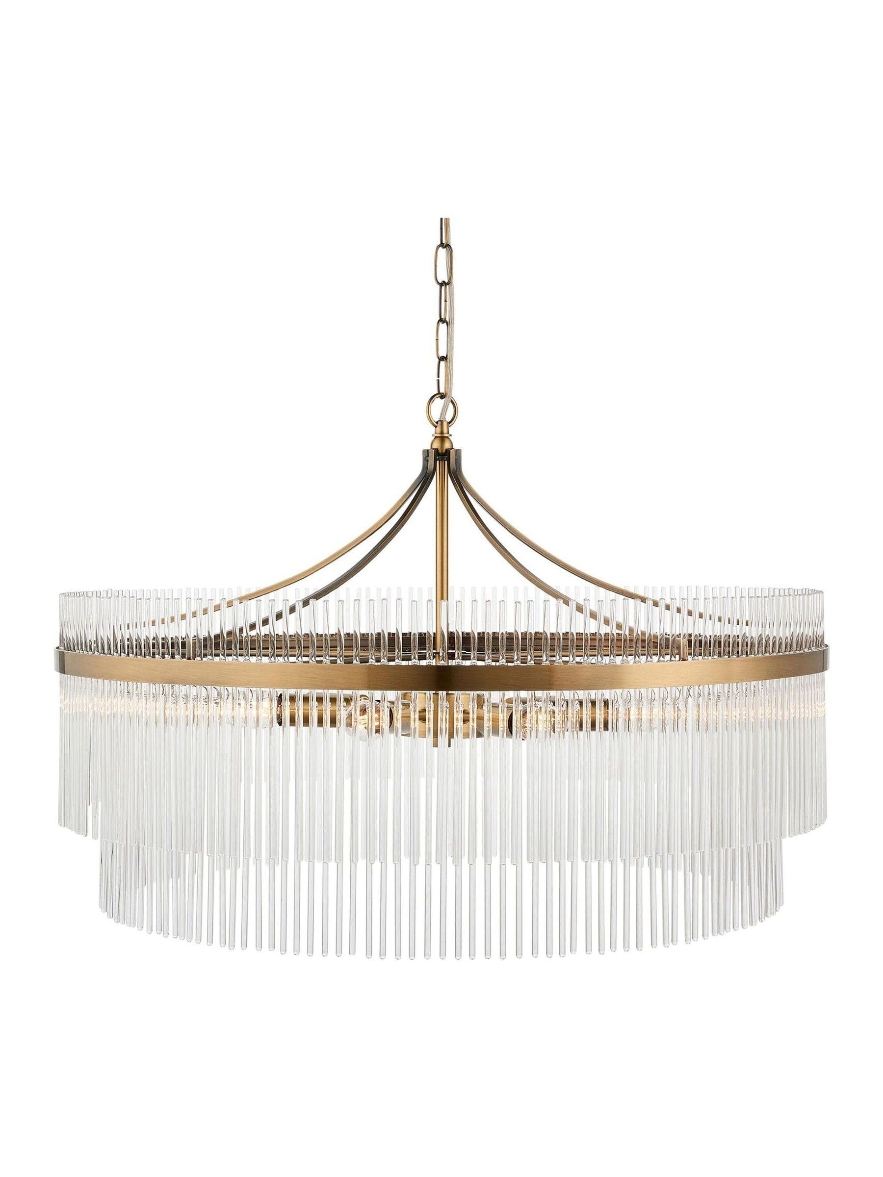 Gallery Home Marietta large pendant ceiling light in antique brass (British brand)