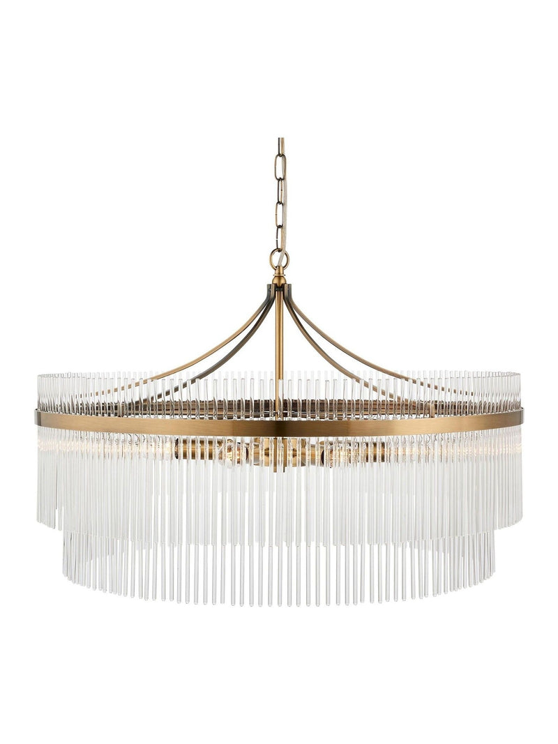 Gallery Home Marietta large pendant ceiling light in antique brass (British brand)