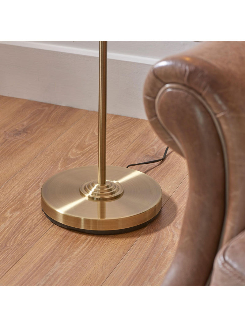 Gallery Home floor light antique brass 150cm, imported from the UK
