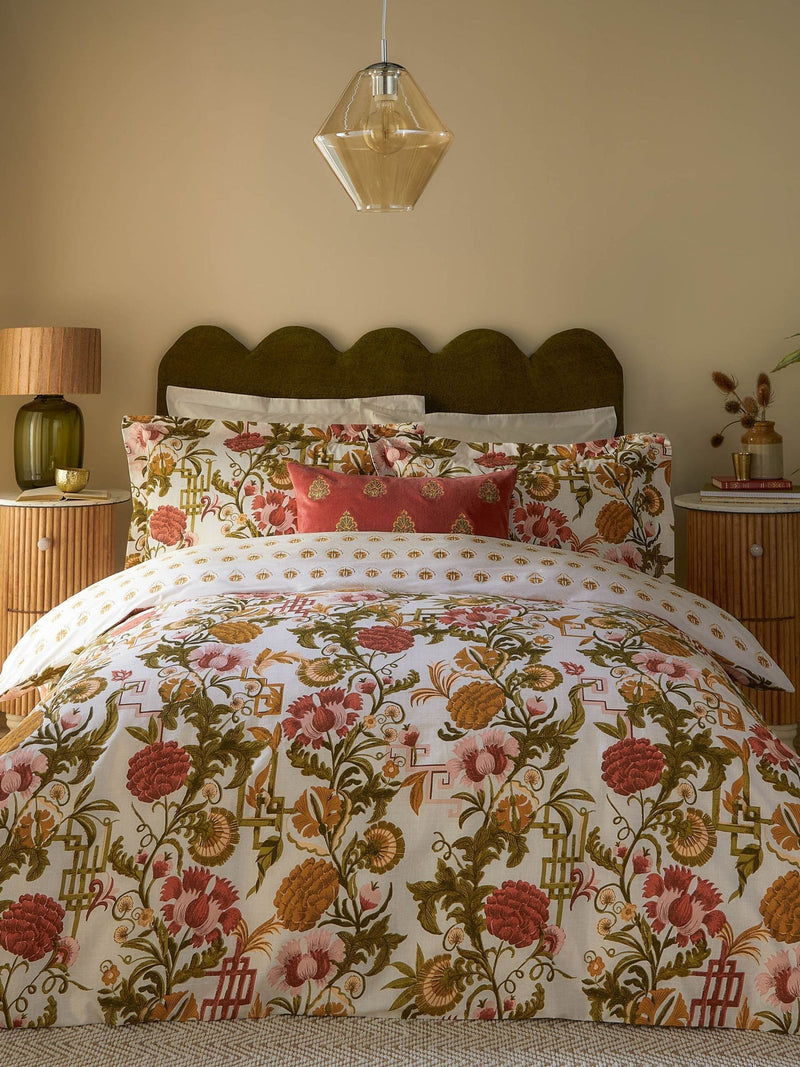 Seventy Three Russet Ishana reversible floral duvet cover set (British brand)