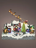Lumineo LED Christmas scene with train and Santa, 34cm - British product