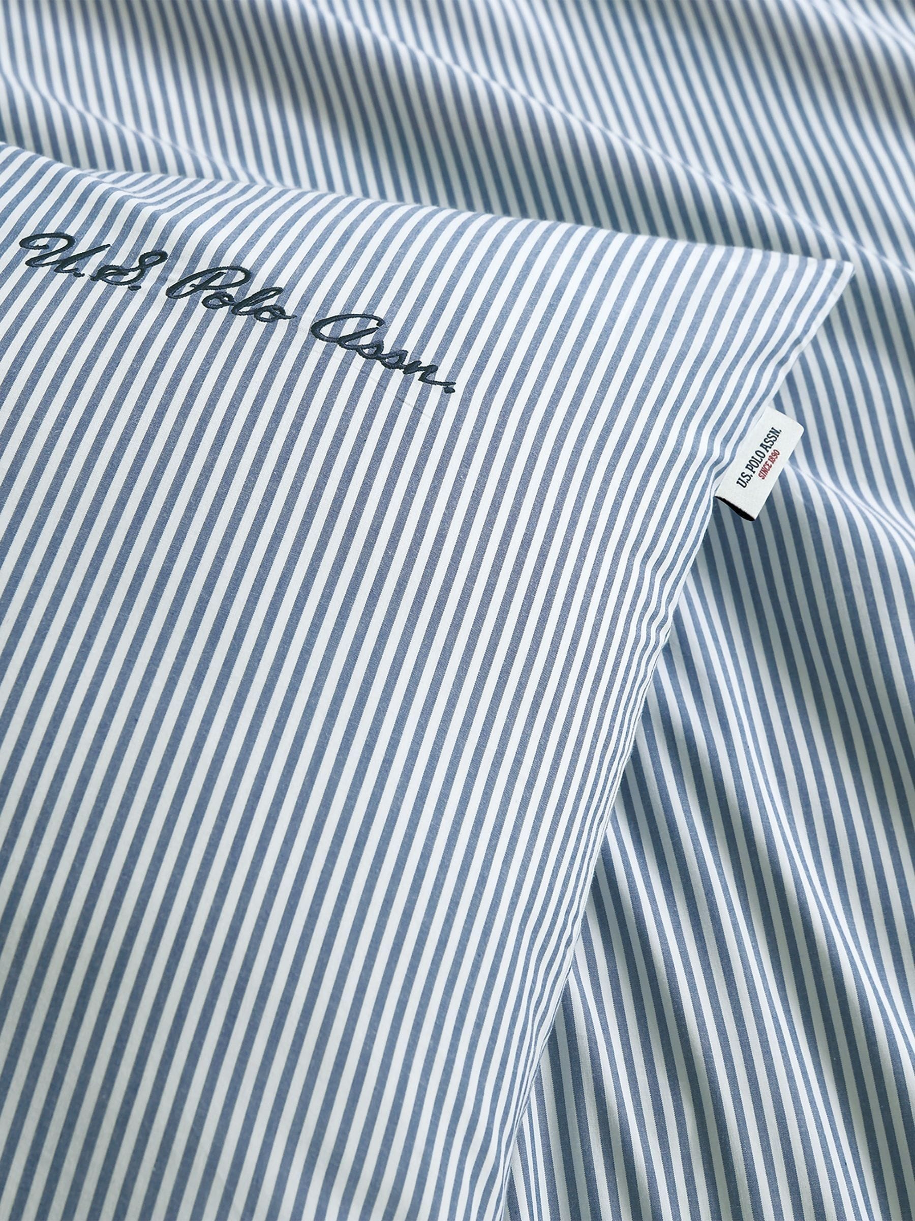 U.S. Polo Assn. True Navy Pure Cotton Stripe Duvet Set (British brand)