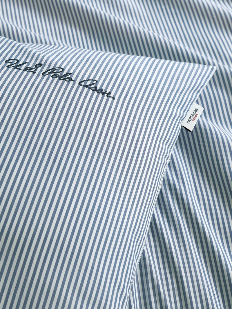 U.S. Polo Assn. True Navy Pure Cotton Stripe Duvet Set (British brand)