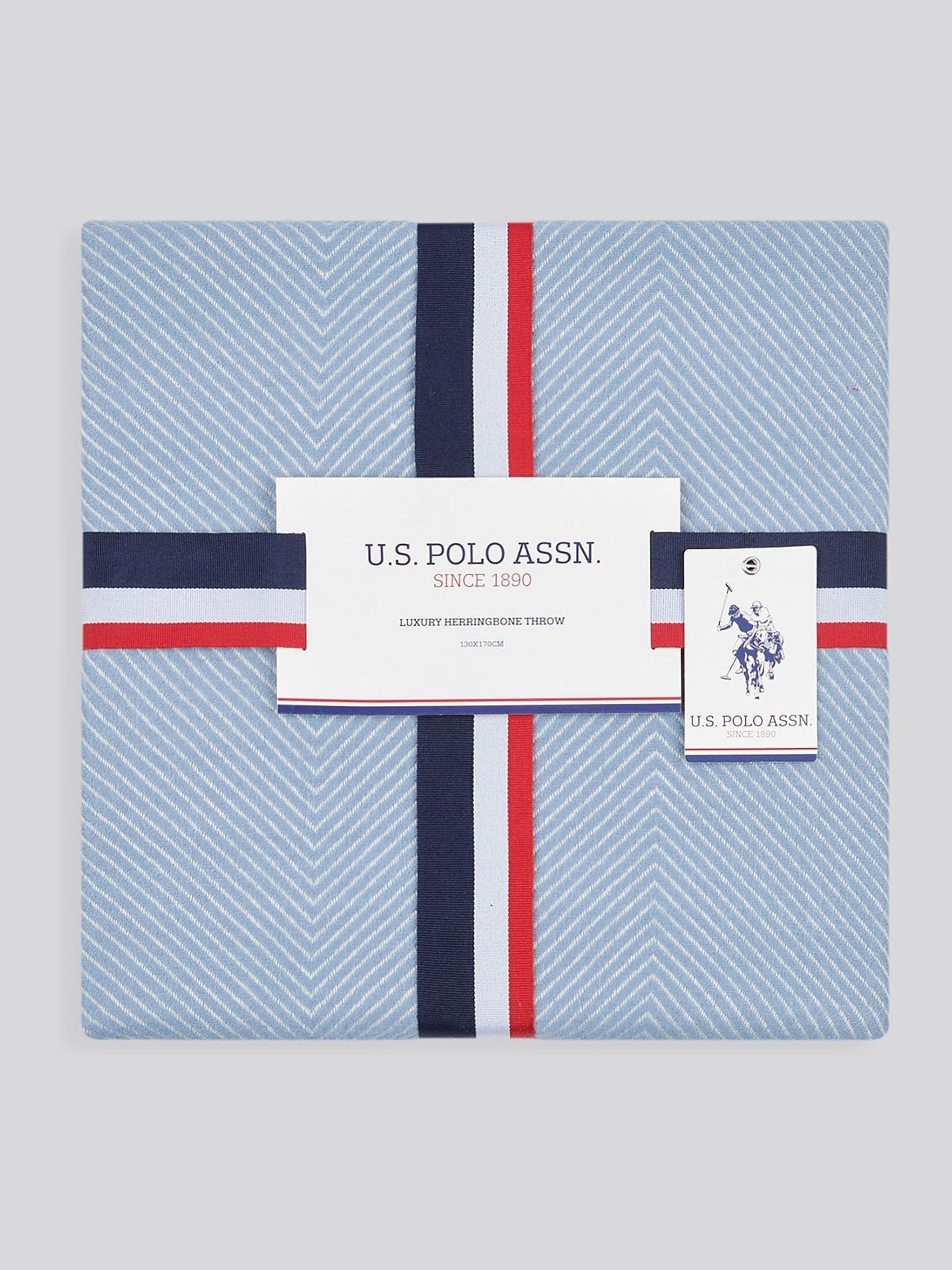 U.S. Polo Assn. luxury herringbone throw 130x170cm, UK version