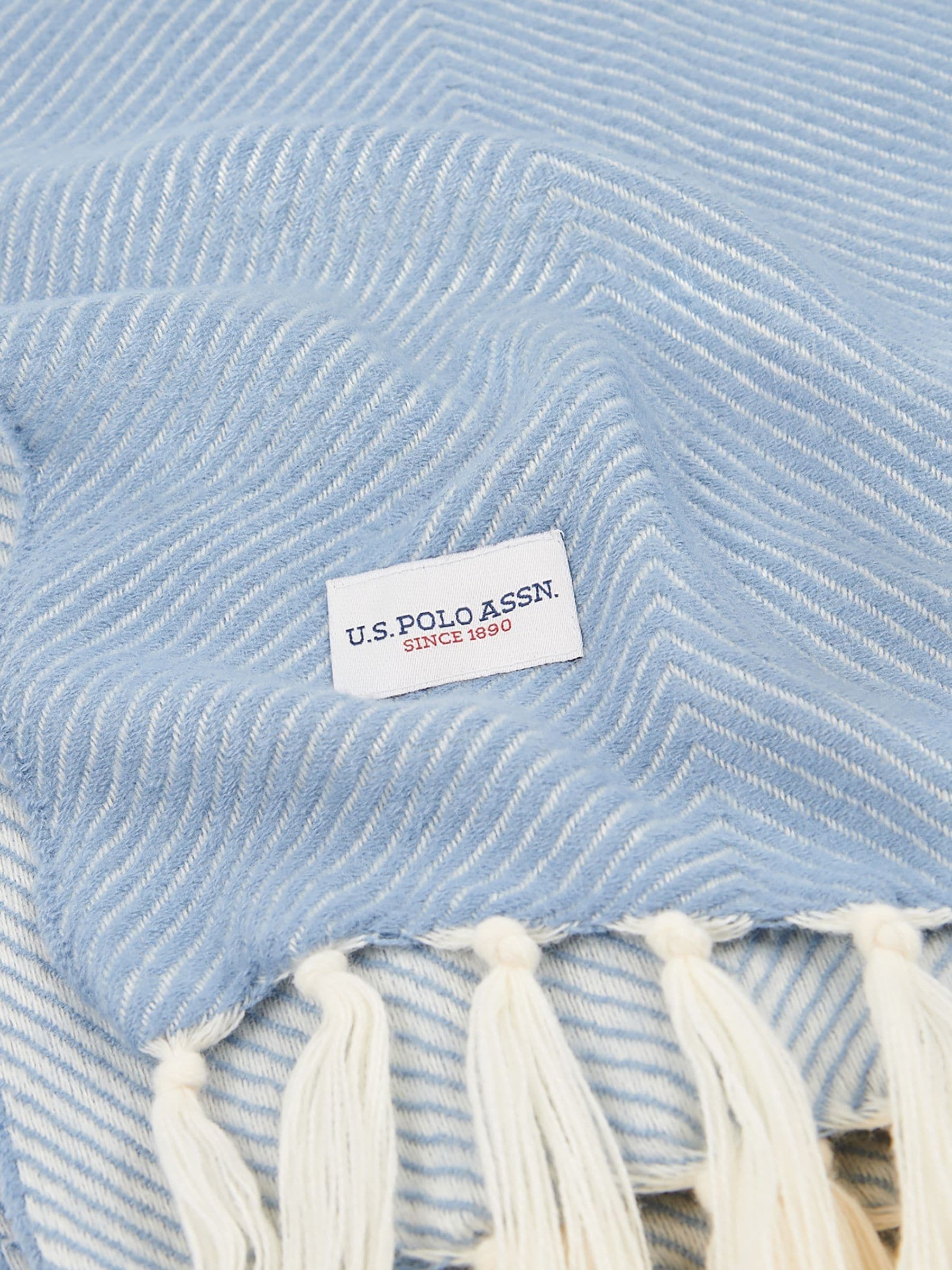 U.S. Polo Assn. luxury herringbone throw 130x170cm, UK version
