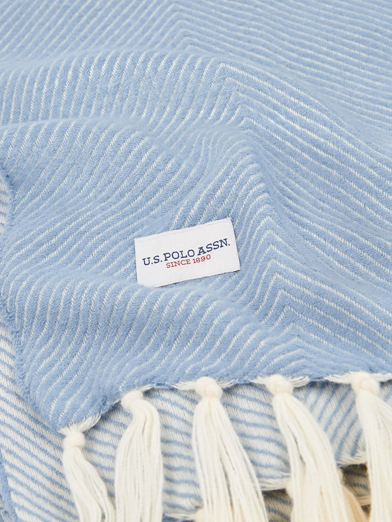 U.S. Polo Assn. luxury herringbone throw 130x170cm, UK version