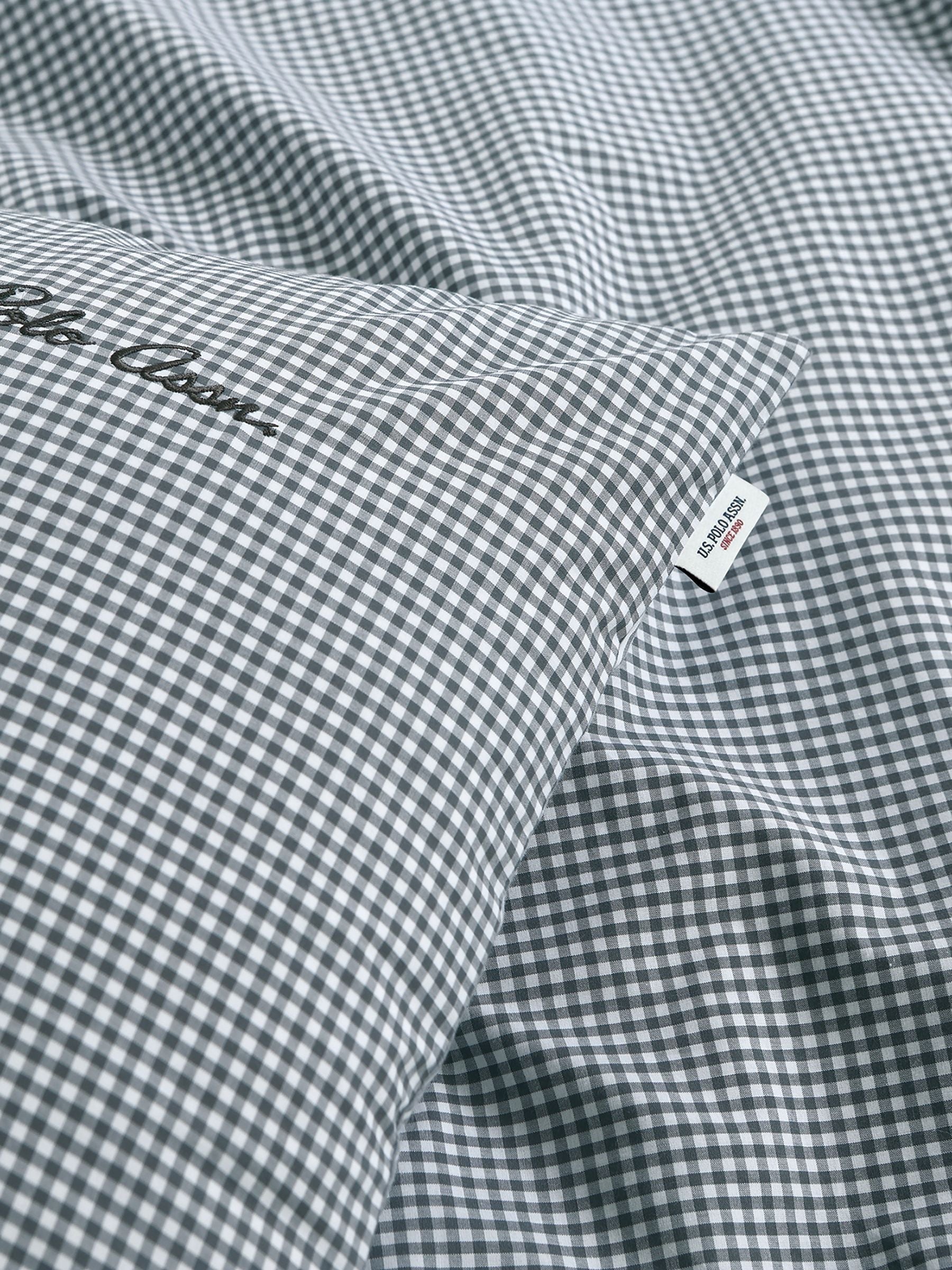 U.S. Polo Assn. Tornado Pure Cotton Gingham Duvet Set (British brand)