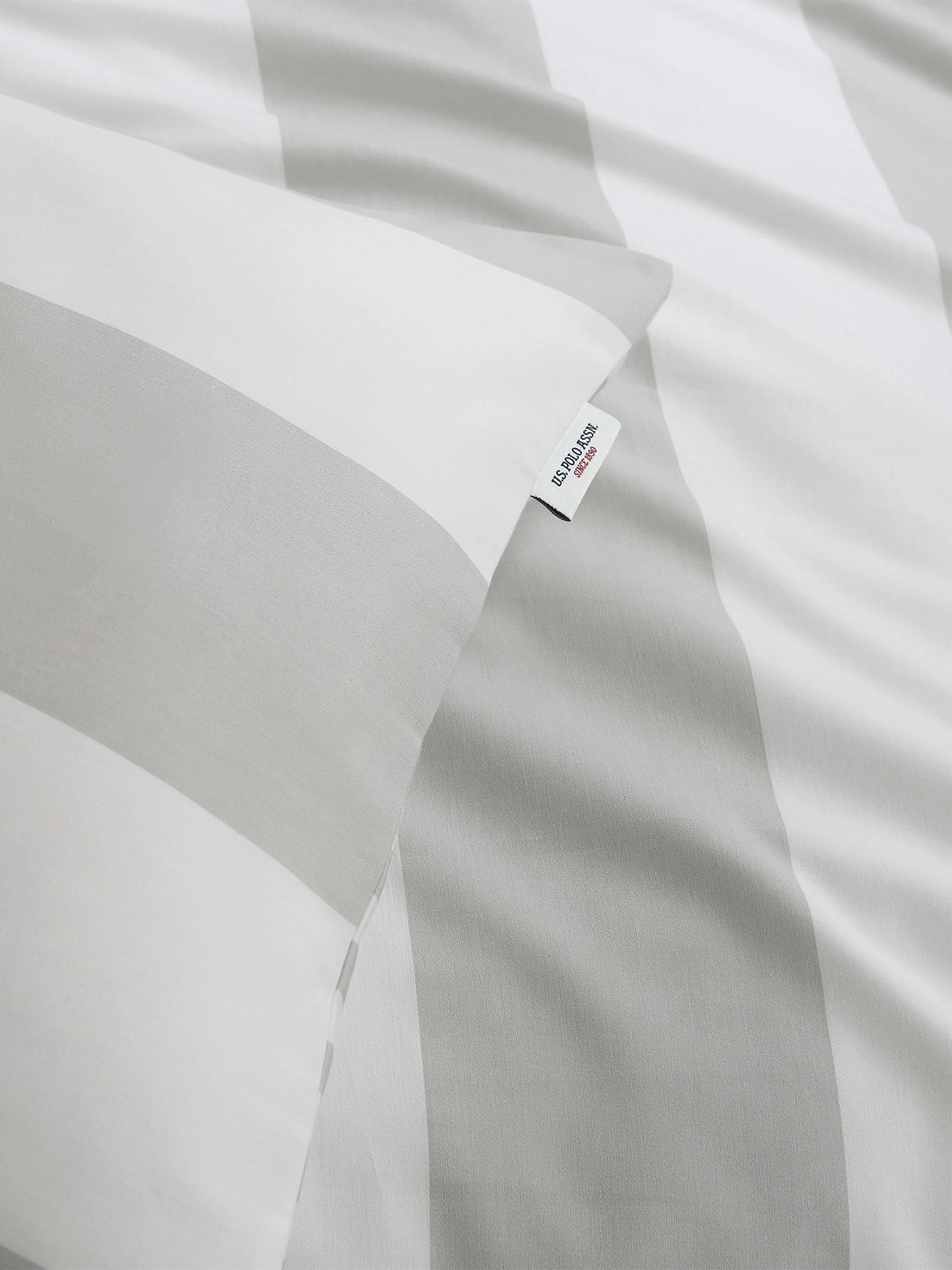 U.S. Polo Assn. Vapor Blue Pure Cotton Block Stripe Duvet Set (British brand)
