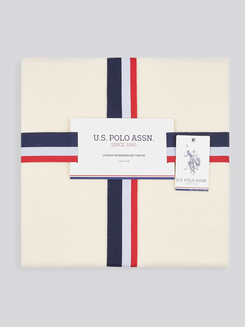 U.S. Polo Assn. Troposphere Luxury Herringbone Throw 130cm x 170cm