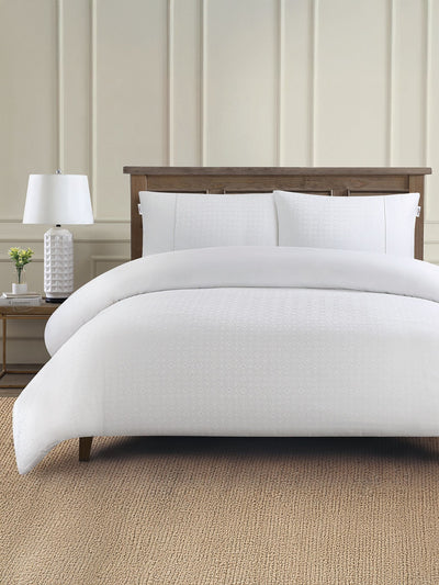 Next U.S. Polo Assn. Bright White Pure Cotton Jacquard Duvet Cover Set- Buy online at McGrocer