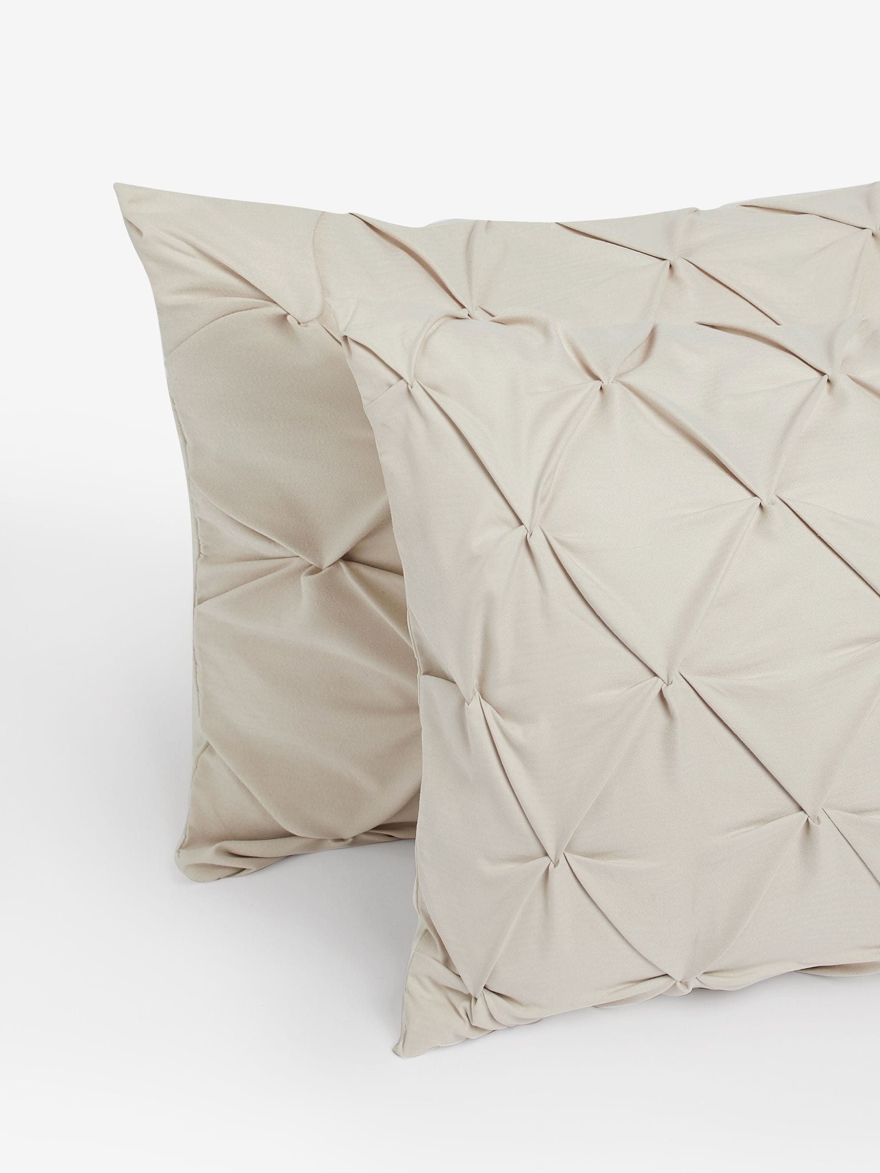 Natural pinch pleat duvet cover set, imported from the UK