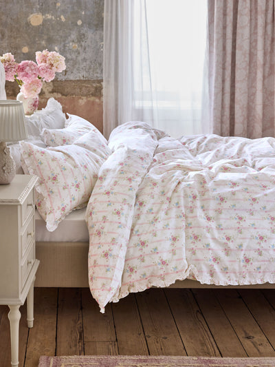 Next Shabby Chic by Rachel Ashwell Ditsy Floral Trellis Print Petite Ruffle Bedding Set- Buy online at McGrocer
