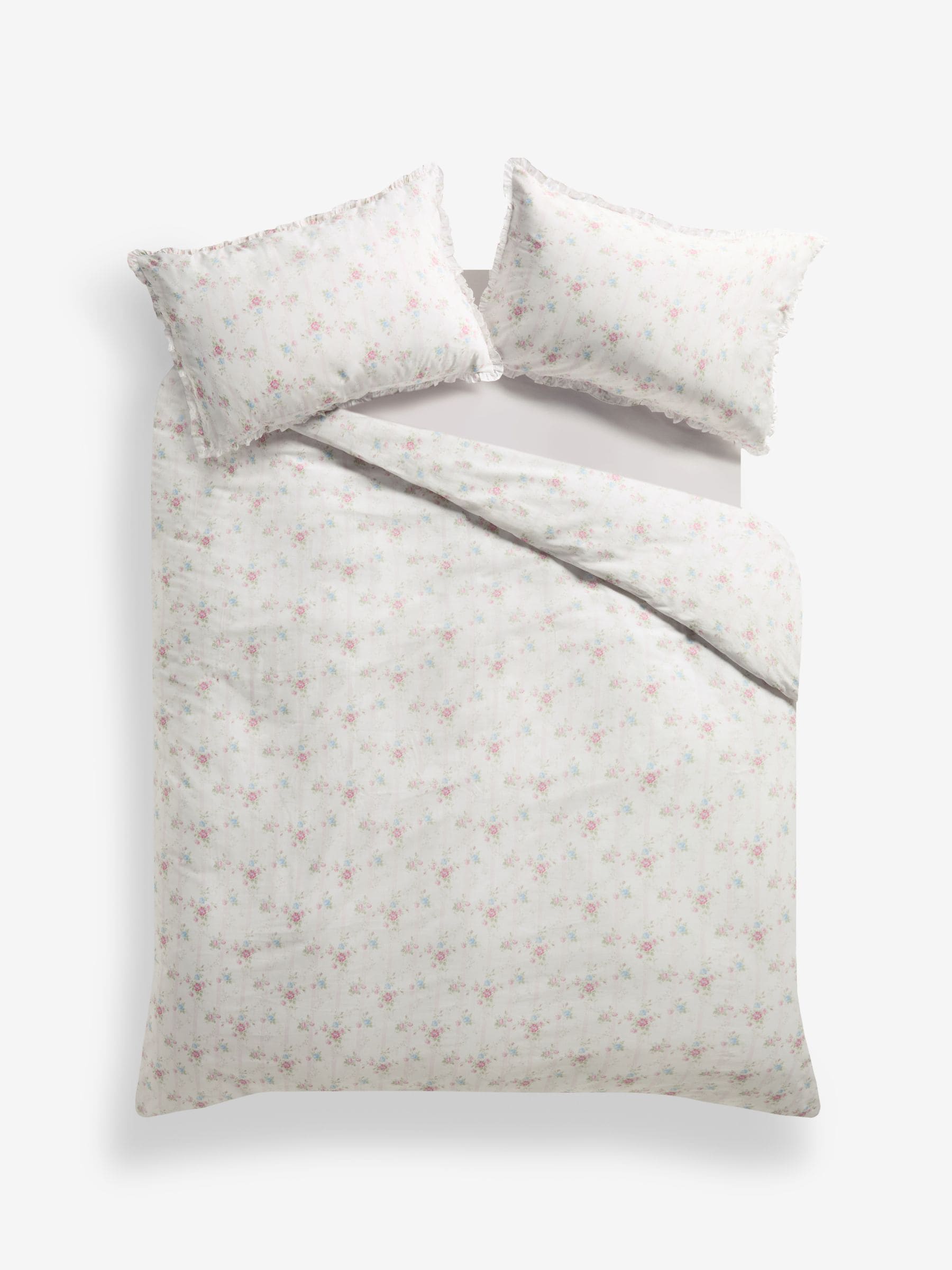 Shabby Chic by Rachel Ashwell® Ditsy Floral Trellis Print Petite Ruffle Duvet Cover and Pillowcase Set