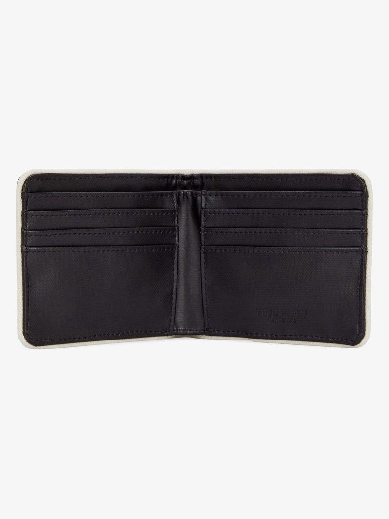 Fred Perry black coated polyester billfold wallet, imported from the UK