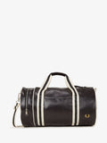 Fred Perry black classic barrel bag, imported from the UK