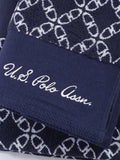 U.S. Polo Assn navy iris geometric cotton towel, UK version