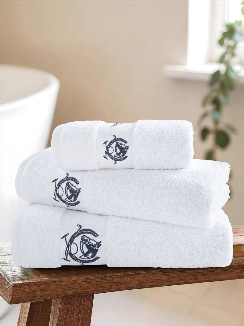 U.S. Polo Assn. bright white pure cotton towel, imported from the UK