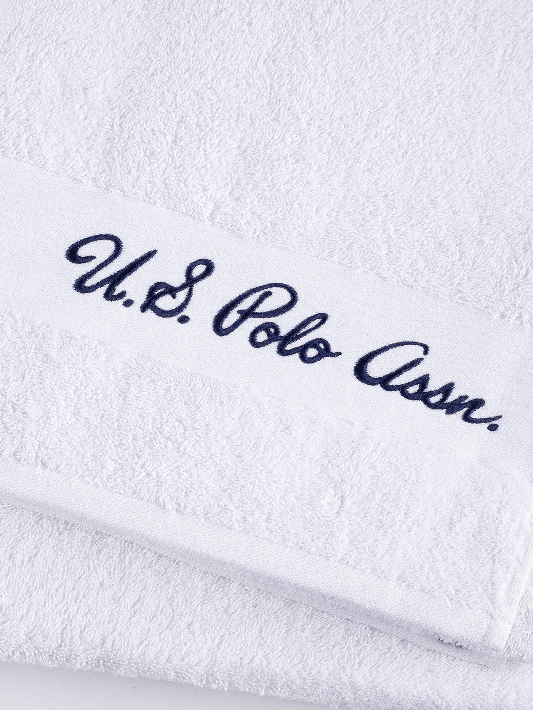 U.S. Polo Assn. bright white pure cotton towel, imported from the UK
