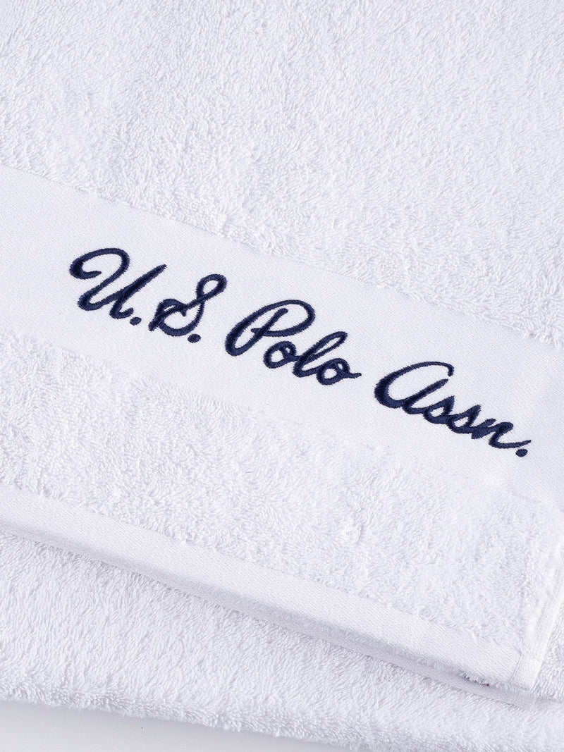 U.S. Polo Assn. bright white pure cotton towel, imported from the UK