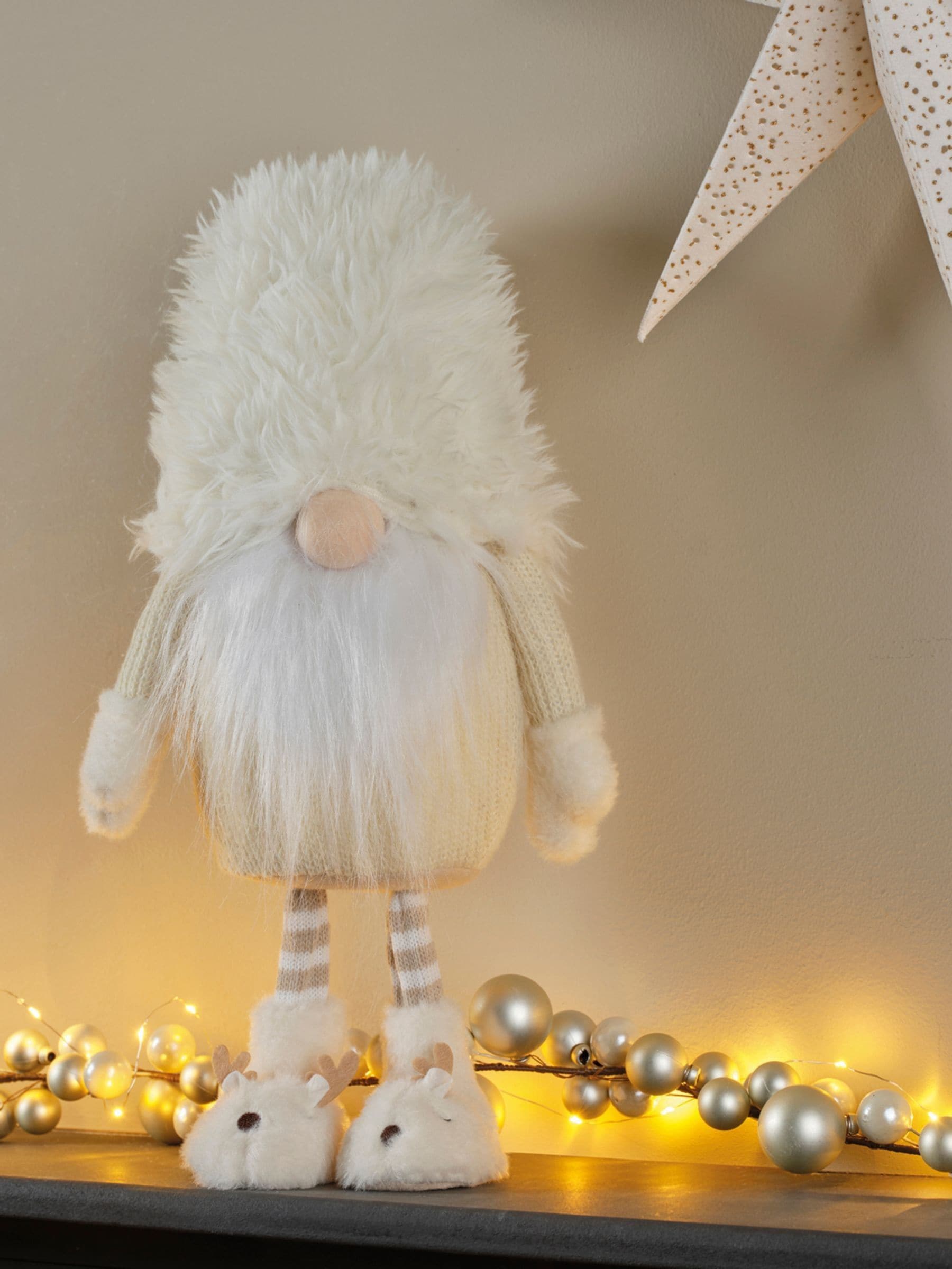 Decoris Cream Christmas Gonk Small Plush Ornament