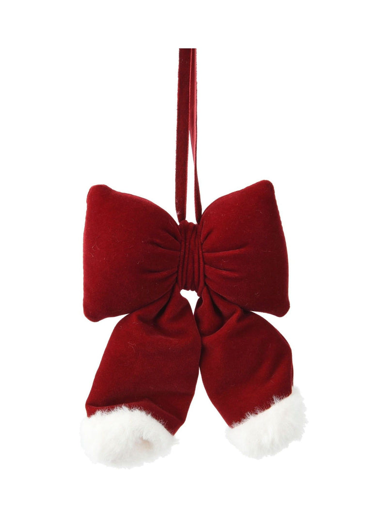 Decoris set of 4 oxblood velvet Santa bows (British brand)